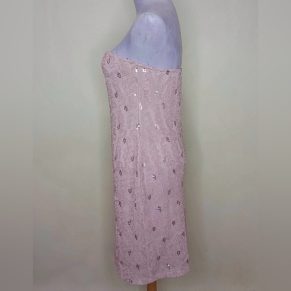Forever 21 Strapless Sequin Lace Bodycon Dress XL - Picture 2 of 8